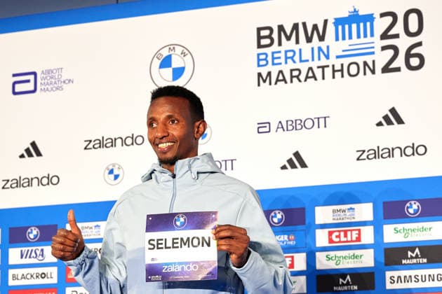 Selemon Barega, GER, Pressekonferenz, BMW Berlin Marathon 2026, Toplaeufer der Herren, 25.09.2026 GER, Pressekonferenz, BMW Berlin Marathon 2026, Toplaeufer der Herren, 25.09.2026 Berlin