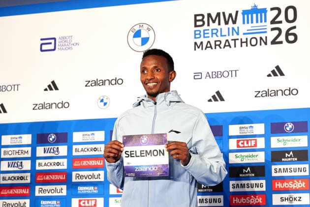 Selemon Barega, GER, Pressekonferenz, BMW Berlin Marathon 2026, Toplaeufer der Herren, 25.09.2026 GER, Pressekonferenz, BMW Berlin Marathon 2026, Toplaeufer der Herren, 25.09.2026 Berlin