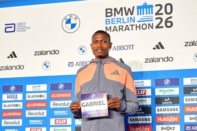 Gabriel Geay, GER, Pressekonferenz, BMW Berlin Marathon 2026, Toplaeufer der Herren, 25.09.2026 GER, Pressekonferenz, BMW Berlin Marathon 2026, Toplaeufer der Herren, 25.09.2026 Berlin