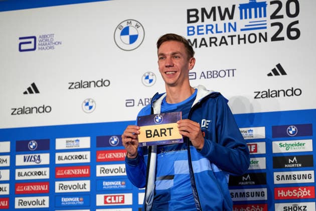 Bart Swings, 9x Inline Skate Gewinner, GER, Pressekonferenz, BMW Berlin Marathon 2026, Toplaeufer der Herren, 25.09.2026 GER, Pressekonferenz, BMW Berlin Marathon 2026, Toplaeufer der Herren, 25.09.2026 Berlin