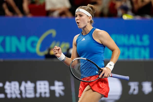 Karolina Muchova, a Czech tennis player, during the Czech Republic vs. Spain match in the semifinals of the 2026 Billie Jean King Cup, September 25, 2026, Shenzhen, China. (CTKxPhoto PavelxLebeda) CTKPhotoF202609250004401  CTKPhotoF202609250004401