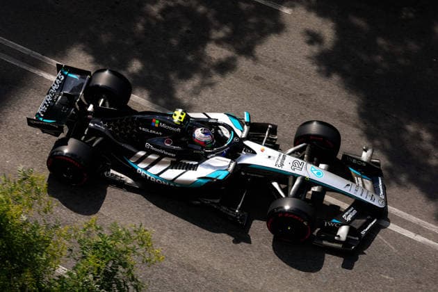 F1 - AZERBAIJAIN GRAND PRIX 2026 12 KIMI ANTONELLI Andrea (ita), Mercedes AMG F1 Team W17, action during the 2026 Formula 1 Azerbaijan Grand Prix, 15th round of the 2026 Formula One World Championship, WM, Weltmeisterschaft from September 24 to 26, 2026 on the Baku City Circuit, in Baku, Azerbaijan - BakuAzerbaijan  Copyright: xDPPIx
