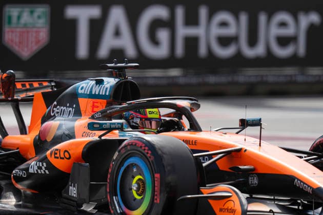 FORMULA 1 AZERBAIJAN GRAND PRIX 2026 Oscar Piastri (AUS) 81 McLaren in practice during the Formula 1 Qatar Airways Azerbaijan Grand Prix 2026, Round 15 of the 2026 Formula 1 World Championship, WM, Weltmeisterschaft from 24th - 26th September 2026 at the Baku City Circuit, Baku, Azerbaijan. Credit: Robbie Hoad Every Second Media Editorial use only. All images are copyright Every Second Media Limited. No images may be reproduced without prior permission. Copyright: xIMAGO EveryxSecondxMediax ESM-2183-0310 RobbiexHoadx xEveryxSecondxMediax