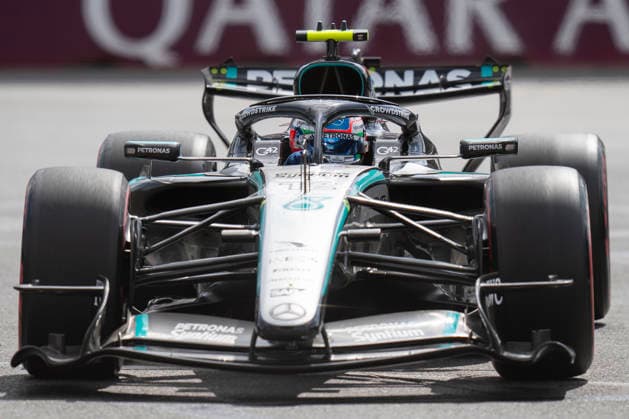 FORMULA 1 AZERBAIJAN GRAND PRIX 2026 Kimi Antonelli (ITA) 12 Mercedes in practice during the Formula 1 Qatar Airways Azerbaijan Grand Prix 2026, Round 15 of the 2026 Formula 1 World Championship, WM, Weltmeisterschaft from 24th - 26th September 2026 at the Baku City Circuit, Baku, Azerbaijan. Credit: Robbie Hoad Every Second Media Editorial use only. All images are copyright Every Second Media Limited. No images may be reproduced without prior permission. Copyright: xIMAGO EveryxSecondxMediax ESM-2183-0318 RobbiexHoadx xEveryxSecondxMediax