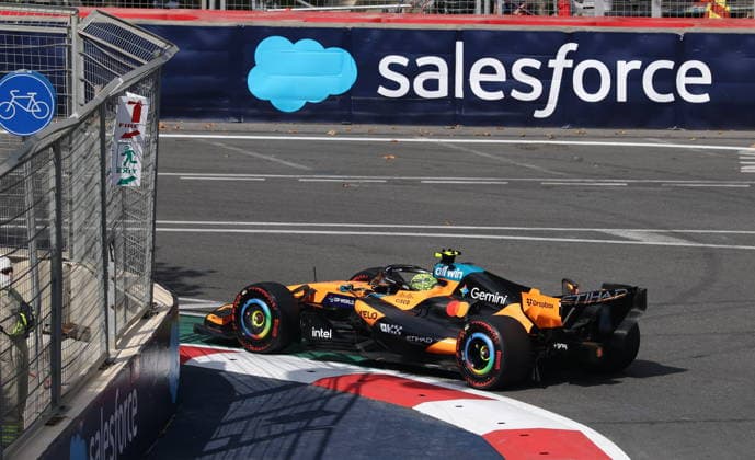 AZERBAIJAN, BAKU - SEPTEMBER 25, 2026: McLaren Mastercard F1 Team driver Lando Norris is seen during a practice session for the 2026 Formula One Azerbaijan Grand Prix at the Baku City Circuit. Danil Aikin TASS  98303024