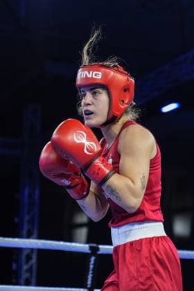 2026 European Boxing Championships SOFIA, BULGARIA - SEPTEMBER 25: Hatice Akbas (not seen) of Turkiye in action against Laura Fuertes Fernandez of Spain during the Elite Women s 51kg Final at the 2026 European Boxing Elite Championships at the Asics Arena Sports Hall in Sofia, Bulgaria, on September 25, 2026. Osmancan Gurdogan Anadolu Sofia Bulgaria. Editorial use only. Please get in touch for any other usage.  Copyright: x2026xAnadoluxOsmancanxGurdoganx