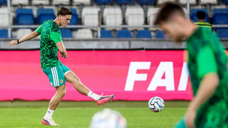 UEFA Nations League Group Stage, Boris Paitchadze Dinamo Arena, Tbilisi, Georgia 25 9 2026 Georgia vs Northern Ireland Northern Ireland s Justin Devenny during the warm up ahead of the match Justin Devenny during the warm up ahead of the match 25 9 2026  Copyright: xx Georgia v N Ireland_029