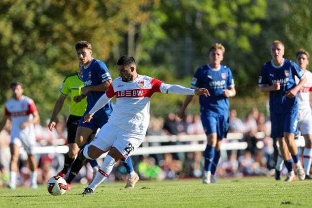 Deniz Undav (VfB Stuttgart, 26) mit einem Schuss GER, VfB Stuttgart vs. 1. FC Heidenheim 1846, Fussball, Freundschaftsspiel, Spielzeit 2026 2027, 25.09.2026 GER, VfB Stuttgart vs. 1. FC Heidenheim 1846, Fussball, Freundschaftsspiel, Spielzeit 2026 2027, 25.09.2026 Beutelsbach Copyright: xEibner-Pressefoto SoerenxHerwegx EP_SHG