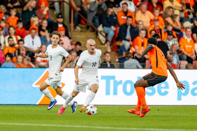DEVENTER - Noorwegen forward Marius Broholm during the UEFA EK qualifying match between Jong Nederland and Jong Noorwegen at De Adelaarshorst on 25 September 2026 in Deventer, Nederland. (Photo by DeFodi Images) -