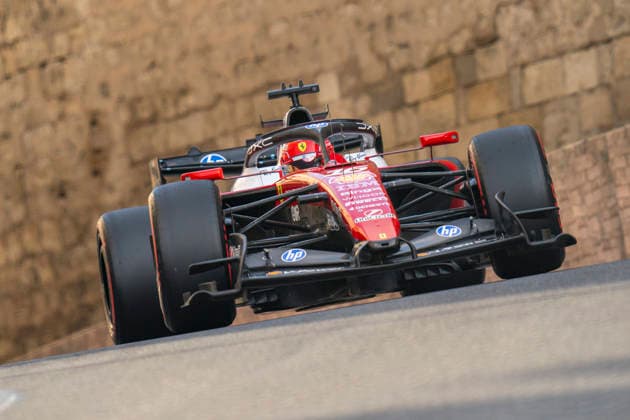 FORMULA 1 AZERBAIJAN GRAND PRIX 2026 Charles Leclerc (MON) 16 Ferrari qualifying during the Formula 1 Qatar Airways Azerbaijan Grand Prix 2026, Round 15 of the 2026 Formula 1 World Championship, WM, Weltmeisterschaft from 24th - 26th September 2026 at the Baku City Circuit, Baku, Azerbaijan. Credit: Robbie Hoad Every Second Media Editorial use only. All images are copyright Every Second Media Limited. No images may be reproduced without prior permission. Copyright: xIMAGO EveryxSecondxMediax ESM-2183-0357 RobbiexHoadx xEveryxSecondxMediax