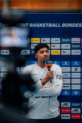 BB-1BL Herren Syntainics MBC - Science City Jena Kostja Mushidi (Syntainics MBC) waehrend der Saison 2026-2027 zum 2. Spieltag in der 1. EasyCredit Basketball Bundesliga zwischen Syntainics MBC und Science City Jena in der Stadthalle Weissenfels am 25. September 2026 in Weissenfels, Sachsen Anhalt, Deutschland