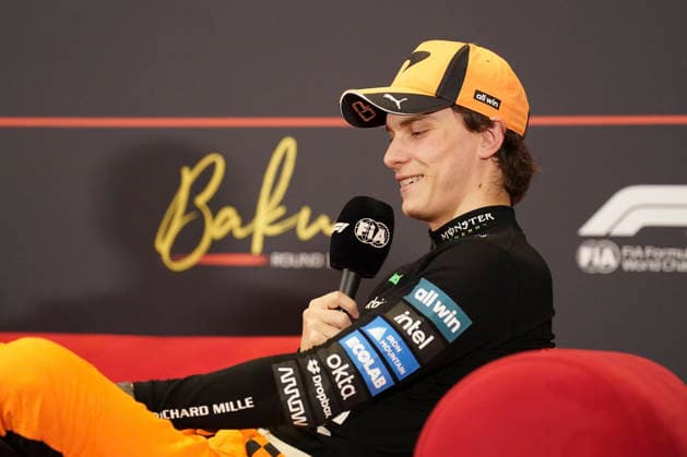 FORMULA 1 AZERBAIJAN GRAND PRIX 2026 Oscar Piastri (AUS) 81 McLaren in a press conference, PK, Pressekonferenz after qualifying during the Formula 1 Qatar Airways Azerbaijan Grand Prix 2026, Round 15 of the 2026 Formula 1 World Championship, WM, Weltmeisterschaft from 24th - 26th September 2026 at the Baku City Circuit, Baku, Azerbaijan. Credit: Robbie Hoad Every Second Media Editorial use only. All images are copyright Every Second Media Limited. No images may be reproduced without prior permission. Copyright: xIMAGO EveryxSecondxMediax ESM-2183-0389 RobbiexHoadx xEveryxSecondxMediax