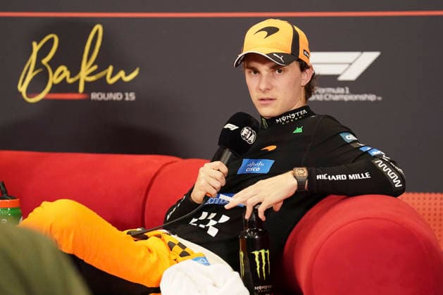 FORMULA 1 AZERBAIJAN GRAND PRIX 2026 Oscar Piastri (AUS) 81 McLaren in a press conference, PK, Pressekonferenz after qualifying during the Formula 1 Qatar Airways Azerbaijan Grand Prix 2026, Round 15 of the 2026 Formula 1 World Championship, WM, Weltmeisterschaft from 24th - 26th September 2026 at the Baku City Circuit, Baku, Azerbaijan. Credit: Robbie Hoad Every Second Media Editorial use only. All images are copyright Every Second Media Limited. No images may be reproduced without prior permission. Copyright: xIMAGO EveryxSecondxMediax ESM-2183-0399 RobbiexHoadx xEveryxSecondxMediax