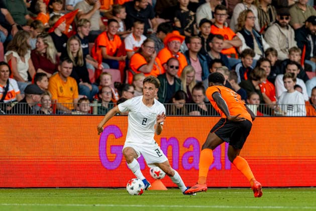 DEVENTER - Noorwegen defender Oliver Braude during the UEFA EK qualification match between Jong Nederland and Jong Noorwegen at De Adelaarshorst on 25 September 2026 in Deventer, Nederland. (Photo by DeFodi Images) -