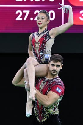 IPA88964796 - BANUZ Hen TELLER Roni (ISR) during the 30th World Acrobatic Gymnastics Championships, held in Pesaro, Italy, on September 25, 2026  Copyright: xFilippoxTomasi IPAxSportx xx IPA88964796