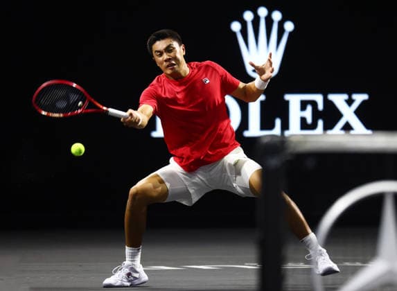 2026 Laver Cup, O2 Arena, London,25 09 2026 Brandon Nakashima (USA) in action during the 2026 Laver Cup against Casper Ruud (NOR) at the O2 Arena, London London O2 Arena London GBR, UK NEWSPAPERS OUT Copyright: xMarkxGreenwoodx