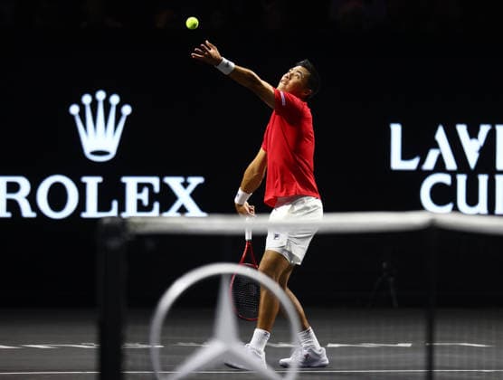 2026 Laver Cup, O2 Arena, London,25 09 2026 Brandon Nakashima (USA) in action during the 2026 Laver Cup against Casper Ruud (NOR) at the O2 Arena, London London O2 Arena London GBR, UK NEWSPAPERS OUT Copyright: xMarkxGreenwoodx
