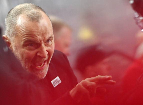 09.08.2026, xophax, KEC , Eishockey , Haie, DEL. LanxessArena : Kölner Haie gegen Eisbären Berlin Trainer Thomas Berglund ( KEC , Kölner Haie ) Köln Cologne