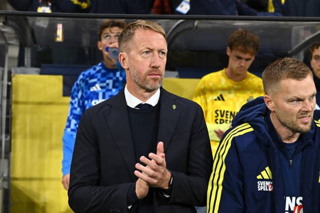 STOCKHOLM, SWEDEN 20260925 Sweden s national team, Nationalteam captain Graham Potter ahead of Friday s Nations League soccer match between Sweden and Romania at Strawberry Arena. STOCKHOLM SWEDEN x10090x