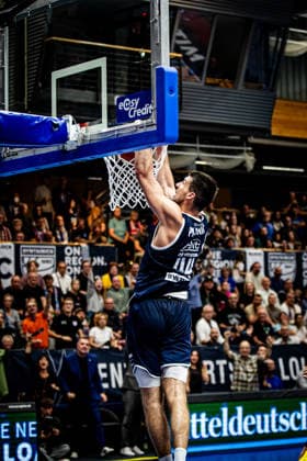 BB-1BL Herren Syntainics MBC - Science City Jena Jure Planinic (Syntainics MBC) waehrend der Saison 2026-2027 zum 2. Spieltag in der 1. EasyCredit Basketball Bundesliga zwischen Syntainics MBC und Science City Jena in der Stadthalle Weissenfels am 25. September 2026 in Weissenfels, Sachsen Anhalt, Deutschland