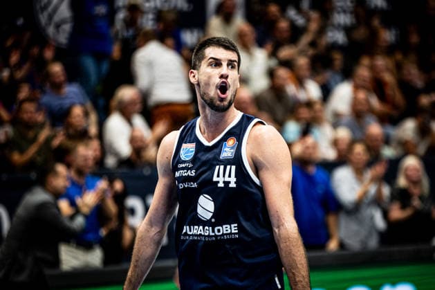 BB-1BL Herren Syntainics MBC - Science City Jena Jure Planinic (Syntainics MBC) waehrend der Saison 2026-2027 zum 2. Spieltag in der 1. EasyCredit Basketball Bundesliga zwischen Syntainics MBC und Science City Jena in der Stadthalle Weissenfels am 25. September 2026 in Weissenfels, Sachsen Anhalt, Deutschland