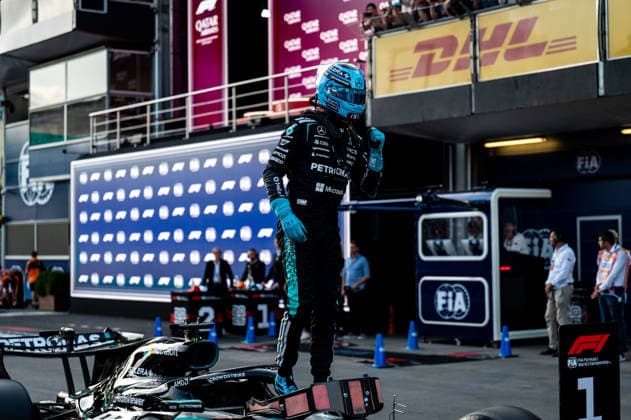 F1 - AZERBAIJAIN GRAND PRIX 2026 RUSSELL George (gbr), Mercedes AMG F1 Team W17, portrait during the 2026 Formula 1 Azerbaijan Grand Prix, 15th round of the 2026 Formula One World Championship, WM, Weltmeisterschaft from September 24 to 26, 2026 on the Baku City Circuit, in Baku, Azerbaijan - BakuAzerbaijan  Copyright: xALBERTOxVIMERCATIx