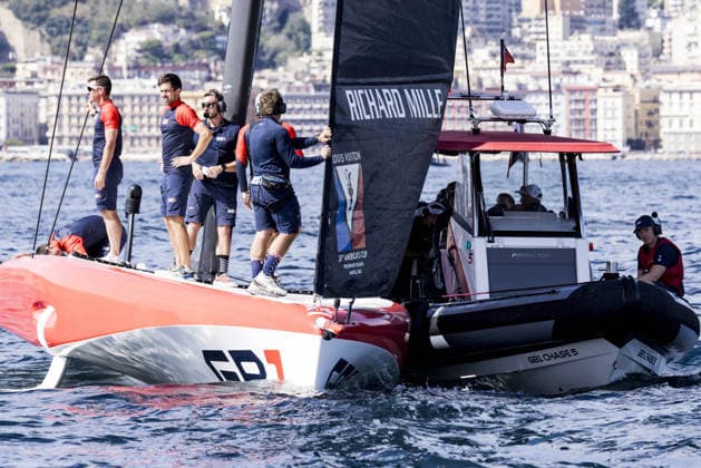 OTHER - Sailing - The Louis Vuitton 38th America s Cup Preliminary Regatta in Naples Photo by IPA ABACAPRESS.COM88966146 - Day 1 of the Louis Vuitton 38th America s Cup Preliminary Regatta in Naples. AC40 foiling monotypes racing across the Gulf of Naples, featuring intense fleet action from all particPhoto by IPA ABACAPRESS.COMting syndicates, including Emirates Team New Zealand, Luna Rossa Prada Pirelli, GB1, Tudor Team Alinghi, and other international teams on the official race course. During the Louis Vuitton 38th America s Cup Preliminary Regatta in Naples, a sailing race in Naples, Italy, on September 25, 2026 Napoli Italy  Copyright: xIPAxSport ABACAx