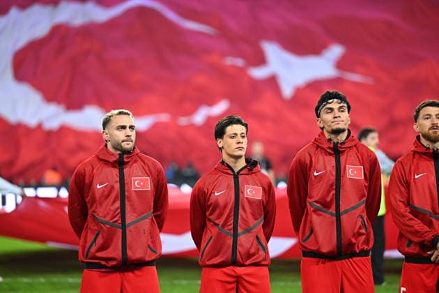 Turkiye v France - UEFA Nations League KOCAELI, TURKIYE - SEPTEMBER 25: Turkiye national team, Nationalteam players during the pre-match ceremony ahead of the UEFA Nations League A League Group 1 match between Turkiye and France at Kocaeli Stadium in Kocaeli, Turkiye, on September 25, 2026. Oguz Yeter Anadolu Kocaeli Turkey. Editorial use only. Please get in touch for any other usage.  Copyright: x2026xAnadoluxOguzxYeterx