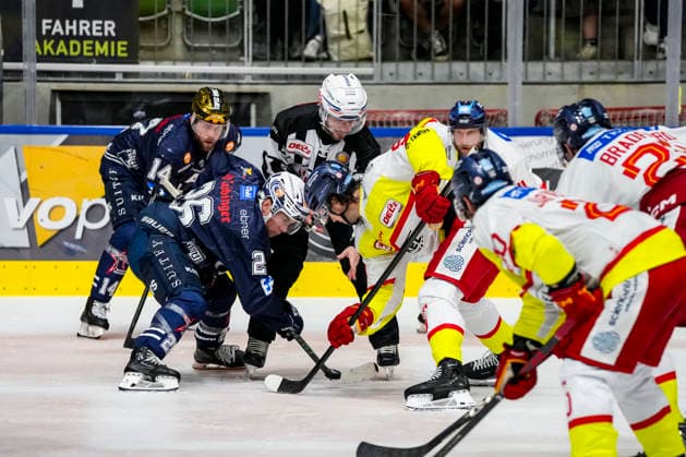Bully zwischen Odeen Peter Tufto (Towerstars Ravensburg, 26) und , GER, Ravensburg Towerstars vs. Duesseldorfer EG, Eishockey, DEL2 Hauptrunde, 3. Spieltag, Spielzeit 2026 2027, 25.09.2026 GER, Ravensburg Towerstars vs. Duesseldorfer EG, Eishockey, DEL2 Hauptrunde, 3. Spieltag, Spielzeit 2026 2027, 25.09.2026 Ravensburg Copyright: xEibner-Pressefoto MaximilianxRistx EP_MRT