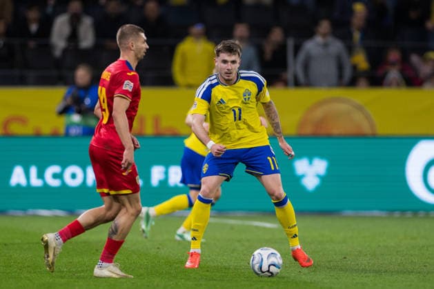 260925 Patrik Walemark of Sweden during the Nations League football match between Sweden and Romania on September 25, 2026 in Stockholm. Photo: Kenta Jönsson BILDBYRAN COP 210 JM0854 bbeng fotboll football soccer fotball nations league uefa nations league sverige sweden sverige a rumänien romania Copyright: KENTAxJÖNSSON BB260925KJ054