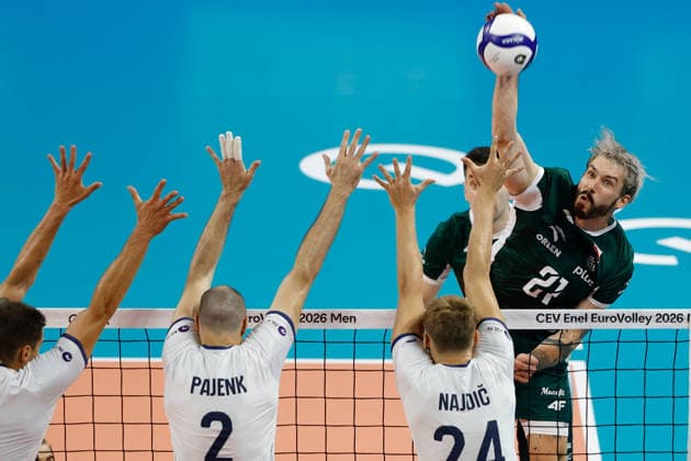 Slovenia V Poland - CEV Enel EuroVolley 2026 Tomasz Fornal 21 of Poland plays during the CEV Enel EuroVolley 2026 semi-finals match between Slovenia and Poland at Unipol Forum in Milano, Italy, on September 25, 2026. Milano Italy Italy  Copyright: xRichardxMorganox originalFilename:morgano-slovenia260925_npkKT.jpg