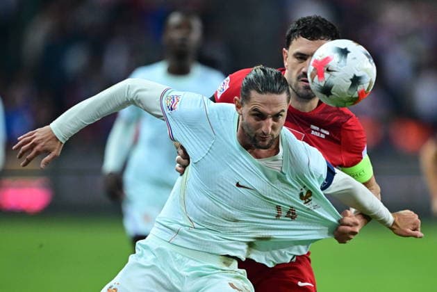 Turkiye v France - UEFA Nations League KOCAELI, TURKIYE - SEPTEMBER 25: Merih Demiral (R) of Turkiye in action against Adrien Rabiot (14) of France during the UEFA Nations League A League Group 1 match between Turkiye and France at Kocaeli Stadium in Kocaeli, Turkiye, on September 25, 2026. Abdulhamid Hosbas Anadolu Kocaeli Turkey. Editorial use only. Please get in touch for any other usage.  Copyright: x2026xAnadoluxAbdulhamidxHosbasx