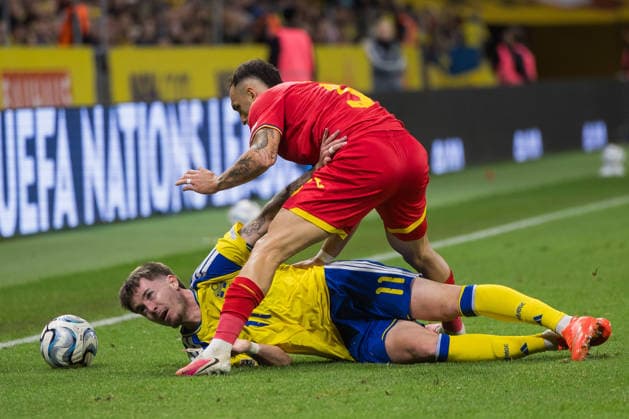 260925 Patrik Walemark of Sweden during the Nations League football match between Sweden and Romania on September 25, 2026 in Stockholm. Photo: Kenta Jönsson BILDBYRAN COP 210 JM0854 bbeng fotboll football soccer fotball nations league uefa nations league sverige sweden sverige a rumänien romania Copyright: KENTAxJÖNSSON BB260925KJ067