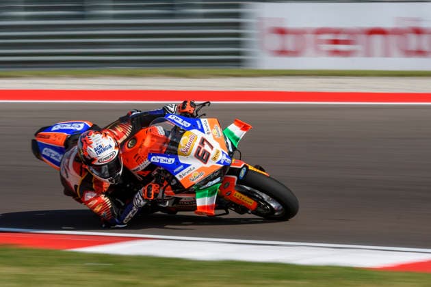 September 25, 2026, Cremona, Italy: Alberto SURRA (ITA) riding for Motocorsa Racing at turn 9 during Free Practice session 2 of the 2026 WorldSBK EICMA ITALIAN ROUND at Cremona Circuit Angelo Bergamonti in Cremona (Italy), 10th round of the 2026 WorldSBK season..Credit: ZUMA Press WORLDSBK 2026: EICMA ITALIAN ROUND: FP  - ZUMAr158 20260925_aap_r158_066 Copyright: xRiccardoxRighettix