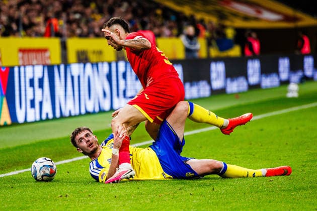 260925 Patrik Walemark of Sweden during the Nations League football match between Sweden and Romania on September 25, 2026 in Stockholm. Photo: Kenta Jönsson BILDBYRAN COP 210 JM0854 bbeng fotboll football soccer fotball nations league uefa nations league sverige sweden sverige a rumänien romania Copyright: KENTAxJÖNSSON BB260925KJ089