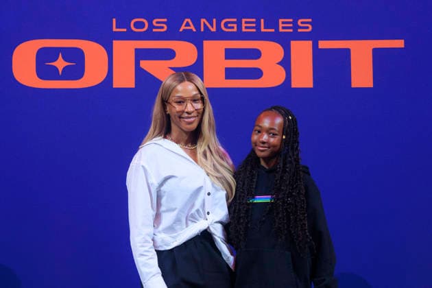 September 25, 2026, Inglewood, California, USA: (L-R) Savannah James and Zhuri James at the Los Angeles Orbit Volleyball Team launch and logo reveal on Friday September 25, 2026 at the Intuit Dome in Inglewood, California. ARIANA RUIZ PI LA Orbit Launch  - ZUMAp124 20260925_zaa_p124_025 Copyright: xArianaxRuizx