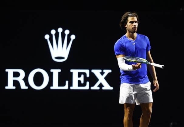 2026 Laver Cup, O2 Arena, London,25 09 2026 Carlos Alcaraz (ESP) partnered with Jakub Mensik (CZE) in action against Taylor Fritz (USA) and Alexander Bublik in 2026 Laver Cup at the O2 Arena, London London O2 Arena London GBR, UK NEWSPAPERS OUT Copyright: xMarkxGreenwoodx