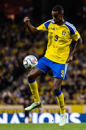 260925 Alexander Isak of Sweden during the Nations League football match between Sweden and Romania on September 25, 2026 in Stockholm. Photo: Joel Marklund BILDBYRAN kod JM JM0854 bbeng fotboll football soccer fotball nations league uefa nations league sverige sweden sverige a rumänien romania Copyright: JOELxMARKLUND BB260925JM135