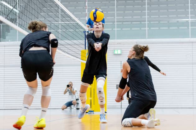 Testspiel: Schwarz-Weiss Erfurt vs. VCO Dresden; Erfurt; 25.09.2026 Elizabeth Sandbothe ( 2; Schwarz-Weiss Erfurt) Testspiel: Schwarz-Weiss Erfurt vs. VCO Dresden; Riethsporthalle Erfurt; 25.09.2026 Copyright: xBEAUTIFULxSPORTS Duehringx