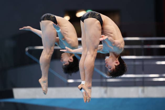KIM Jiwook & SHIN Jungwhi (KOR), SEPTEMBER 26, 2026 - Diving : Men s Synchronised 3m Springboard at Tokyo Aquatics Centre during the Asian Games Aichi-Nagoya 2026 in Tokyo, Japan.  aflo_351050329 NaokixMoritax
