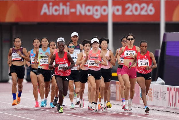 (260926) -- NAGOYA, Sept. 26, 2026 -- Athletes compete during the women s marathon final of athletics at the 20th Asian Games Aichi-Nagoya 2026 in Nagoya, Japan, Sept. 26, 2026. ) (SP)JAPAN-NAGOYA-ASIAN GAMES-ATHLETICS-WOMEN S MARATHON LuixSiuxWai