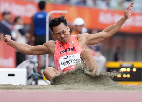 (260926) -- NAGOYA, Sept. 26, 2026 -- Maruyama Yuma of Japan competes during the men s decathlon long jump of athletics at the 20th Asian Games Aichi-Nagoya 2026 in Nagoya, Japan, Sept. 26, 2026. ) (SP)JAPAN-NAGOYA-ASIAN GAMES-ATHLETICS-MEN S DECATHLON-LONG JUMP LuoxYuan 