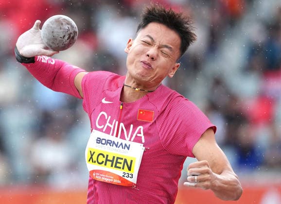 (260926) -- NAGOYA, Sept. 26, 2026 -- Chen Xinghua of China competes during the men s decathlon shot put of athletics at the 20th Asian Games Aichi-Nagoya 2026 in Nagoya, Japan, Sept. 26, 2026. ) (SP)JAPAN-NAGOYA-ASIAN GAMES-ATHLETICS-MEN S DECATHLON-SHOT PUT LuoxYuan