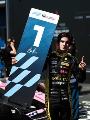 AUTO - FORMULA 2 2026 - BAKU CAMARA Rafael (bra), Invicta Racing, Dallara F2 2024, podium during the 12th round of the 2026 FIA Formula 2 Championship from September 24 to 26, 2026 on the Baku City Circuit, in Baku, Azerbaijan - BakuAzerbaijan  Copyright: xEricxAlonsox