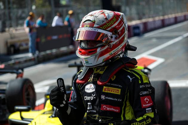 AUTO - FORMULA 2 2026 - BAKU CAMARA Rafael (bra), Invicta Racing, Dallara F2 2024, portrait celebration victory during the 12th round of the 2026 FIA Formula 2 Championship from September 24 to 26, 2026 on the Baku City Circuit, in Baku, Azerbaijan - BakuAzerbaijan  Copyright: xXavixBonillax