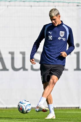 SOCCER - NL, AUT vs KOS VIENNA,AUSTRIA,26.SEP.26 - SOCCER - UEFA Nations League, group stage, OEFB international match, Länderspiel, Nationalmannschaft Austria vs Kosovo, preview, training team AUT. Image shows Vasilije Markovic (AUT).  GEPAxpictures xAvnixRetkoceri