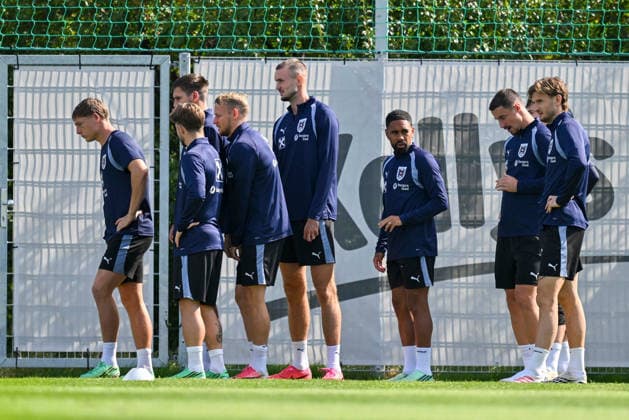 SOCCER - NL, AUT vs KOS VIENNA,AUSTRIA,26.SEP.26 - SOCCER - UEFA Nations League, group stage, OEFB international match, Länderspiel, Nationalmannschaft Austria vs Kosovo, preview, training team AUT. Image shows players of AUT.  GEPAxpictures xAvnixRetkoceri
