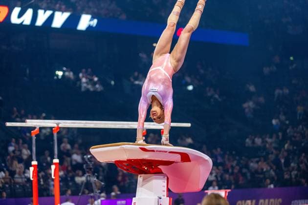 September 26, 2026, Paris, Paris, France: September 26, 2026, Paris, France: Sabrina Maneca-Voinea of Romania during the qualifier of the vault at Gym Paris inside the AccorArena. France News - September 26, 2026  - ZUMAp284 20260926_zip_p284_029 Copyright: xMickaelxPintax