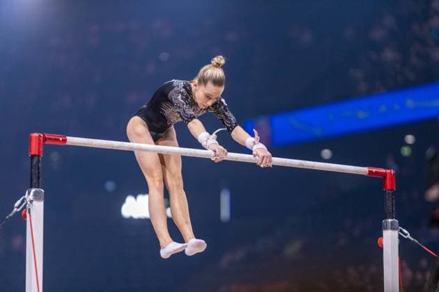 September 26, 2026, Paris, Paris, France: September 26, 2026, Paris, France: Varvara Belova during the qualifier of the uneven bars at Gym Paris inside the AccorArena. Paris France - ZUMAp284 20260926_zip_p284_043 Copyright: xMickaelxPintax