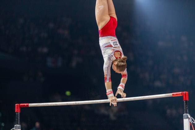September 26, 2026, Paris, Paris, France: September 26, 2026, Paris, France: French superstar Elena Colas during the qualifier of the uneven bars at Gym Paris inside the AccorArena. Paris France - ZUMAp284 20260926_zip_p284_060 Copyright: xMickaelxPintax